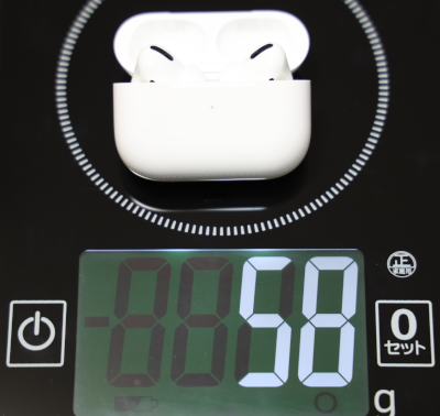 AirPodsProケースに入れた重さ
