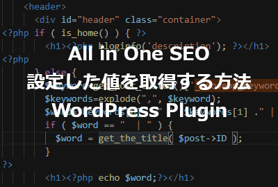 All in One SEOで設定した値を取得する方法