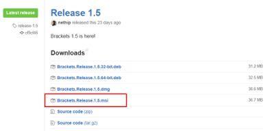 Brackets.Release.1.5.msiをクリック