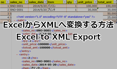 Excel(CSV)からXMLへの変換(エクスポート)方法