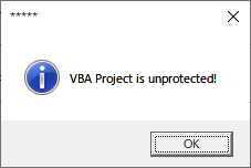 VBA 64BIt版 パスワード解除のメッセージ