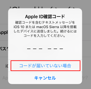 Apple ID確認コード