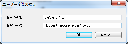 環境変数 JAVA_OPT Timezone