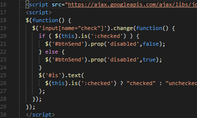 jQuery チェックボックス要素がcheckedか判定する方法