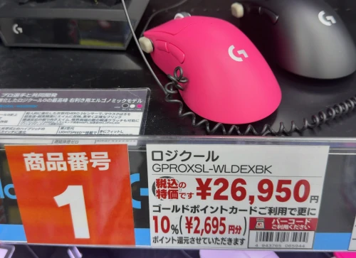 ヨドバシカメラでは人気第一位になっていたPRO X SUPERLIGHT 2 DEX