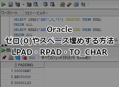 Oracle Sqlでゼロ 0 やスペース埋めする方法 Lpad Rpad To Char ホームページ制作のサカエン Developer S Blog