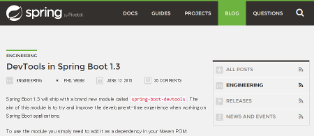 Spring Boot Devtoolsでホットデプロイ(自動リロード)する方法