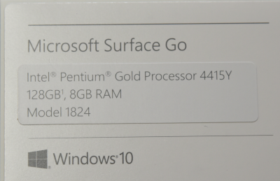 購入したSurface Goのスペック