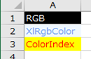Excel VBA 背景色と文字色を設定