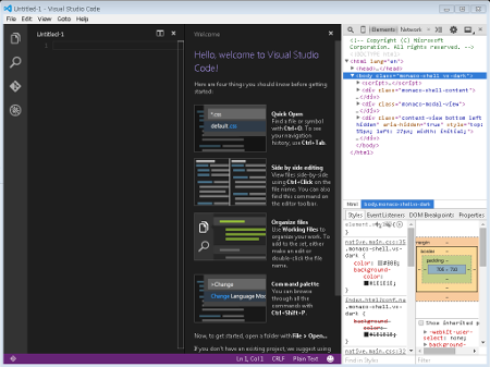 Visual Studio Code が起動した