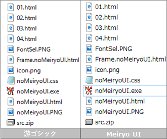 Windows10フォント 游ゴシックとMeiryo UI比較