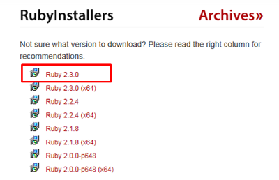 Ruby2.3.0をダウンロード