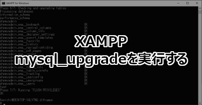 XAMPPでmysql_upgradeを実行する方法